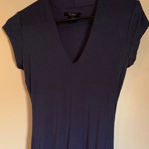 Blue fitted midi dress